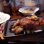 いきなりステーキ - ｻｰﾛｲﾝｽﾃｰｷ522g ＋大ﾗｲｽ ＋ 大根サラダ