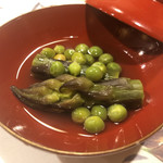 うを徳 - 和歌山の紫アスパラガスとグリーンピース