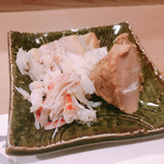 うを徳 - 噴火湾の毛ガニ 焼津鯖燻製 余市あんきも