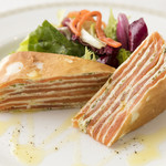 orange salmon mille Crepes