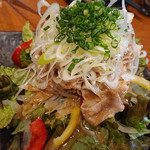 日本酒バル YODARE - ゆで豚とネギたっぷりゴマダレサラダ S