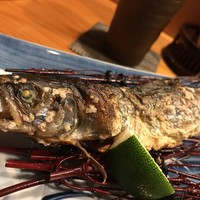 浅草じゅうろく - 岩手の山女魚　炭火焼き　頭の先から尻尾の先まできれいに頂きました♪♪