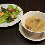Kanton Ryo U Risui Ren Getsu - 前菜サラダ、スープ
