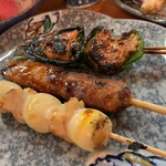 鳥久 - うずら卵・つくね・ピーマン肉づめ