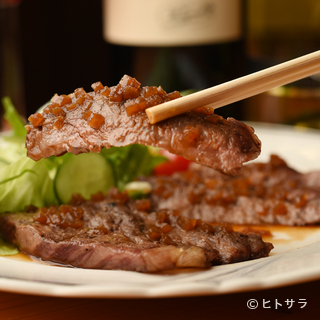 Shunsai Daidokoro Tomo - 肉も旨い! 紀州備長炭で香ばしく焼く『和牛ミニステーキ』