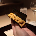 富小路 やま岸 - 由良のムラサキ雲丹海苔巻き