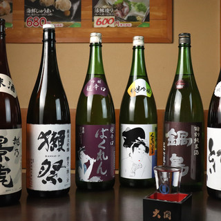 ＜日本酒＞は各種15種以上の個性溢れる味わいを厳選。