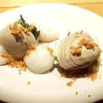 Ristorante fanfare - 前菜：白ハマグリとタンポポのサラダ（2019.3）