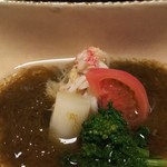 ふきや - もずくと毛蟹の酢の物アップ(*￣∇￣)ノ