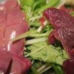 酒菜坊 橋蔵 - くじら刺＆大山地鶏レバ刺　ズームアップ