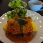 小さな街の食堂 cafe MISTY - エビとエリンギのオムライス　890円