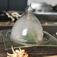 ステーキハウス アクア - 生ハムとホタルイカの瞬間燻製サラダ
