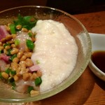 Nagataniya - ササミとズリのとろろ納豆