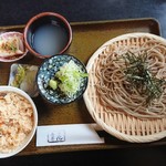 手打ちそば楽庵 - そば定食(冷)