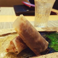 中國菜 心香 - 黒毛和牛の特性味噌炒め　クレープ包み