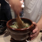 味あら井 - こごみ、じゃご、青のり釜御飯