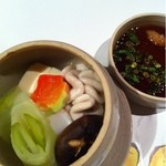 かたおか - 白子の鍋物、ポン酢を付けて