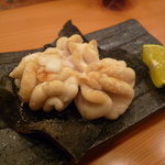 ☆鱈の白子焼きは昆布にのせて酢橘でパクリ（＾ｖ＾）塩加減最高!!☆