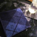 ハンカチを持参しました