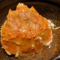 紀風 - 香箱ガニの甲羅揚げ，カニ出汁餡かけ