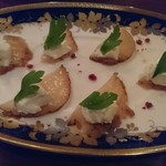 ハーベスト タイム - いぶりがっこ&マスカルポーネ添え。