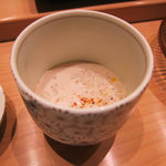 鮨 まつ本 - 鱈の白子の蒸し寿司