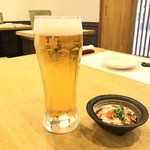 季節料理 まこと - 生中 480yen＆お通し