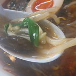 トーフラーメン 幸楊 - 【麻辣醤麺 （店主の気まぐれメニュー）】もやし・木耳・韮が餡をまとってます。