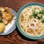 讃岐うどん 野らぼー - '19/04/26 かけ熱つあつ＋かき揚げ天＋たまご天