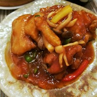 中國菜 心香 - 厚切りの豚肉がジューシー！野菜もたっぷり、甘酸っぱくコク深い甘酢ダレが合う～
