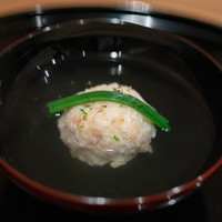 まき村 - 2019.4 噴火湾毛蟹真薯のお椀 ほうれん草の軸 青柚子