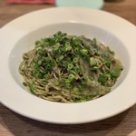 ナナイロパスタ - 釜揚げしらすと立川ウドの和風海苔パスタ ～海苔を練り込んだスパゲティ～ 1,080yen