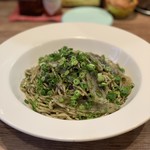 ナナイロパスタ - 釜揚げしらすと立川ウドの和風海苔パスタ ～海苔を練り込んだスパゲティ～ 1,080yen