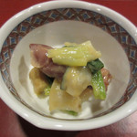 蕎麦　もり木 - 富山県産蛍イカと平貝の味噌和え