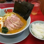 Yamaoka ya - 特製味噌ﾈｷﾞﾁｬｰｼｭｰ麺+味付たまご&半ﾗｲｽ