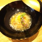 天ぷら たけうち - 焼き胡麻豆腐、蟹餡掛け