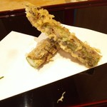 天ぷら たけうち - 糸島の朝採れ紫アスパラ