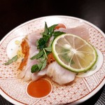 炭火割烹 白坂 - 金目鯛の炙り　要り酒