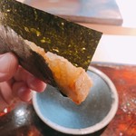 菊鮨 - 北九州大間の筍天ぷらの海苔巻き