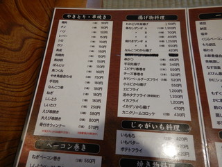 鳥辰 - メニュー