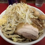 蓮爾 - 【2019.4.13】小ラーメン700円+うずら100円 ニンニク、ヤサイ、カラメ