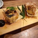 蔵人厨 金鯱 - たけのこの炭火焼き。味噌ダレで