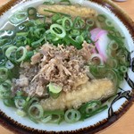 東筑軒 - かしわ・ごぼう天うどん（410円）