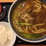 釜たけ流 うめだ製麺所 - カレーうどんにはミニご飯が付いています