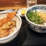 そば処 砂場 - 天丼セット1000円。