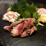 Shimonishigawamachi Sakaba Haneguro - 鶏刺し3種盛り✩