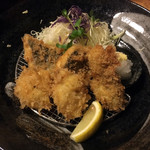 酒肴 新屋敷 - アジフライ&牡蠣フライ&鱧