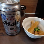 中華そば さわ - ビールとお通し