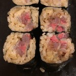 鮨桂太 - ヒバスモーク、フレッシュに肝ダレ。共にエシャロット。