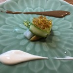 中国菜 火ノ鳥 - アスパラと皮蛋
      ピータンと豆腐のソース